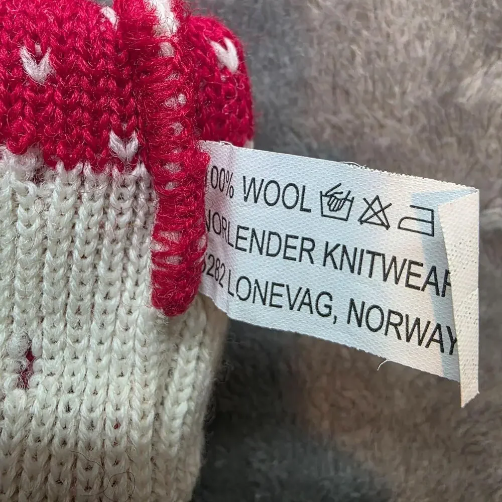 Norlender Knitwear Mittens Womens One Size White Wool Fair Isle Norway Winter